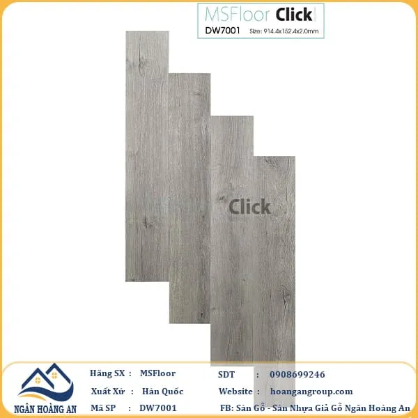 Sàn Nhựa Giả Gỗ Dán Keo MsFloor DW7001